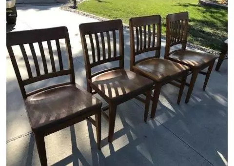 4 Antique Wood Chairs