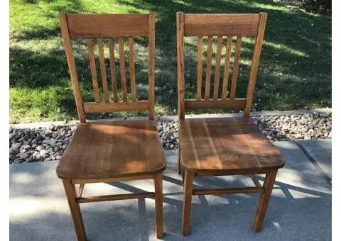 2 Antique Wood Chairs